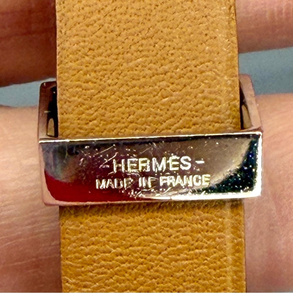 Hermes Black Mini Kelly Double Leather & Silver Hardware Bracelet | Full Set - Picture 7 of 12